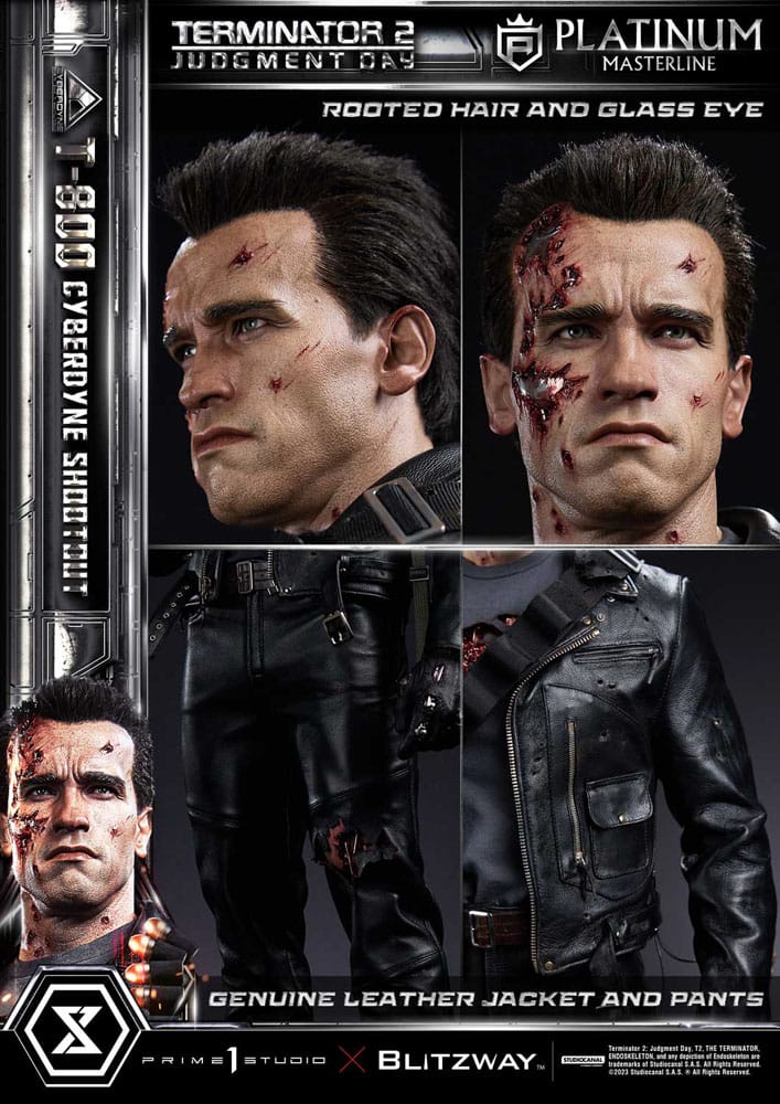Terminator 2 statuette Platimum Masterline Series 1/3 T-800 Cyberdyne Shootout 74 cm