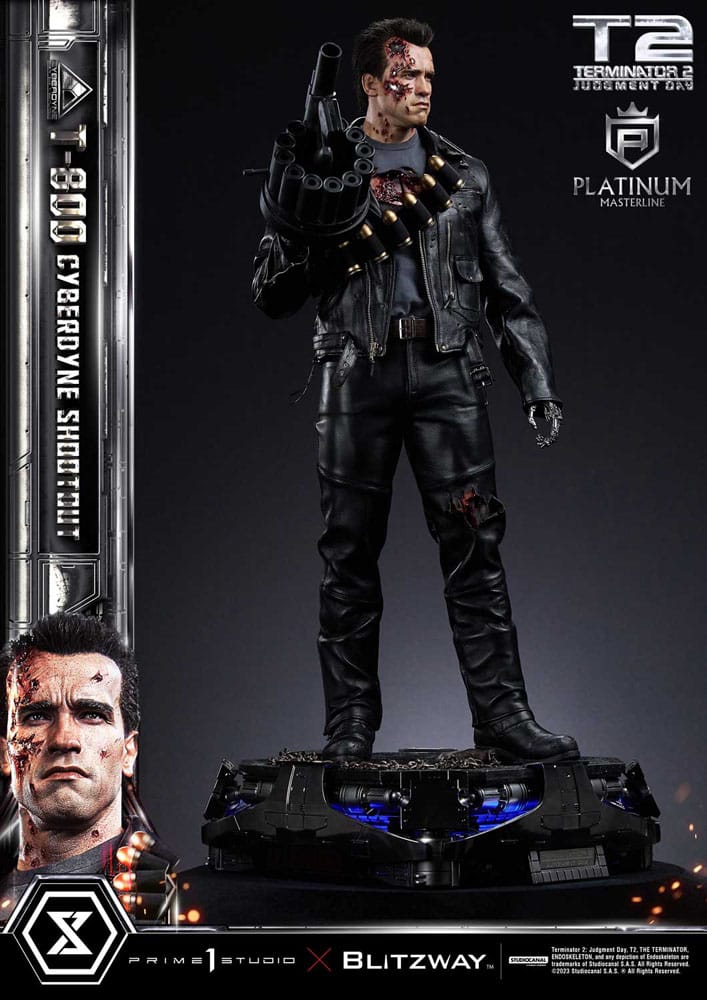 Terminator 2 statuette Platimum Masterline Series 1/3 T-800 Cyberdyne Shootout 74 cm