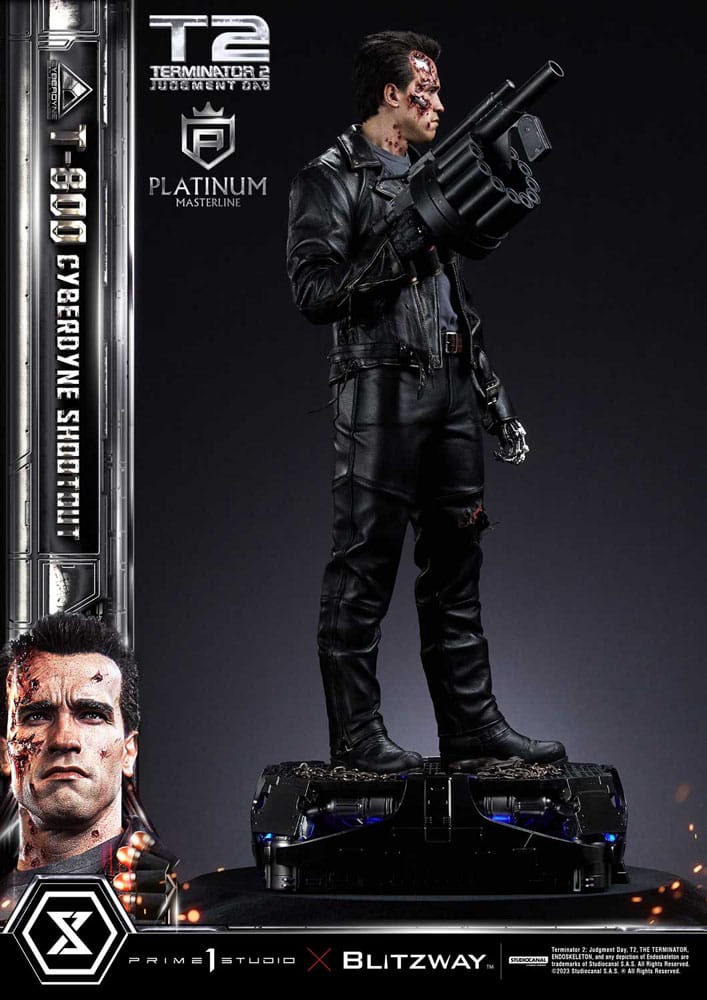 Terminator 2 statuette Platimum Masterline Series 1/3 T-800 Cyberdyne Shootout 74 cm