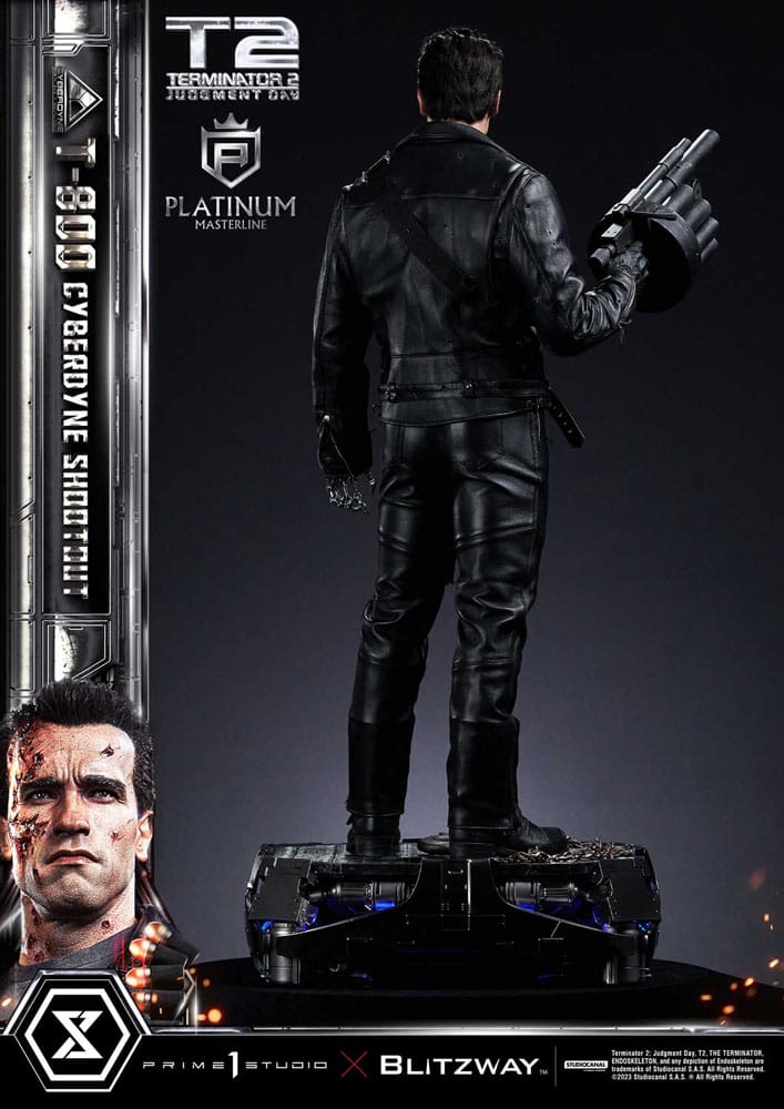 Terminator 2 statuette Platimum Masterline Series 1/3 T-800 Cyberdyne Shootout 74 cm