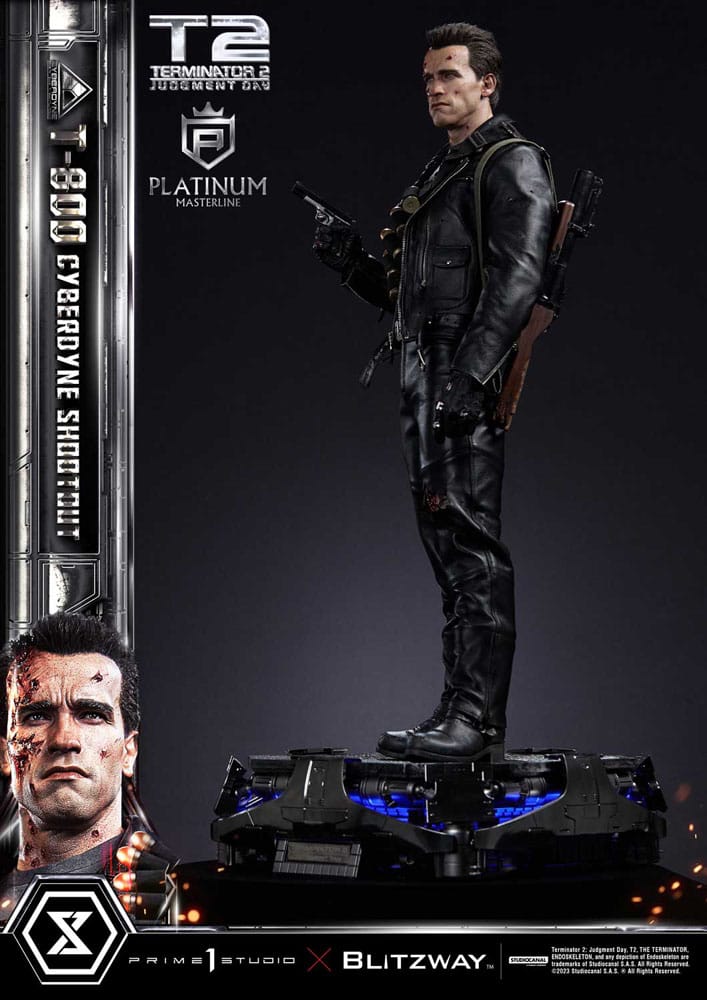 Terminator 2 statuette Platimum Masterline Series 1/3 T-800 Cyberdyne Shootout 74 cm
