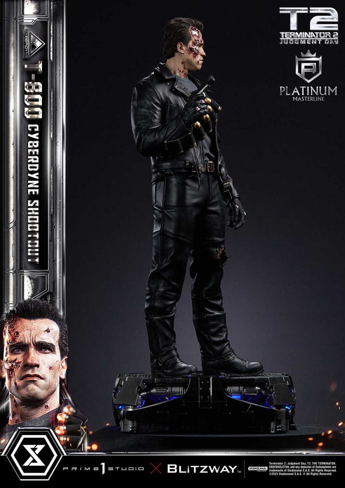 Terminator 2 statuette Platimum Masterline Series 1/3 T-800 Cyberdyne Shootout 74 cm