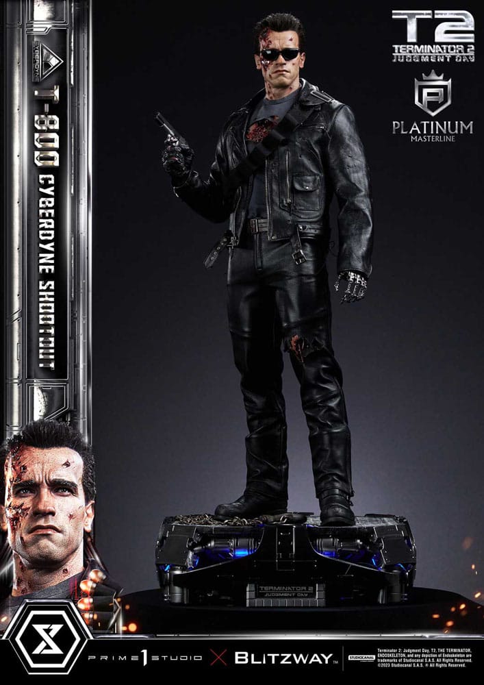 Terminator 2 statuette Platimum Masterline Series 1/3 T-800 Cyberdyne Shootout 74 cm