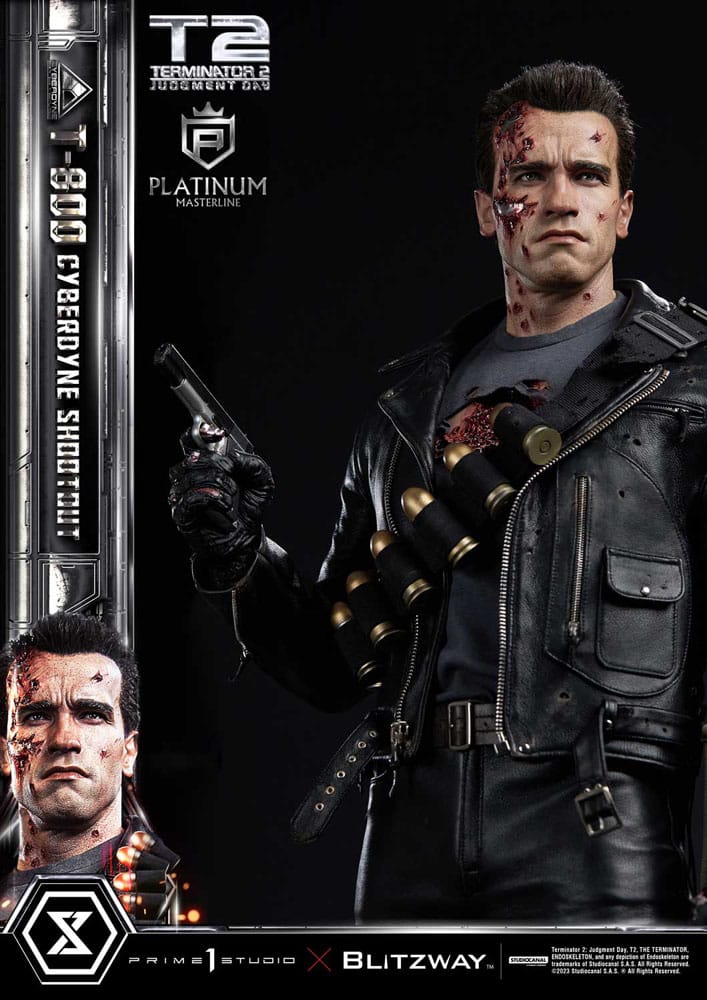 Terminator 2 statuette Platimum Masterline Series 1/3 T-800 Cyberdyne Shootout 74 cm