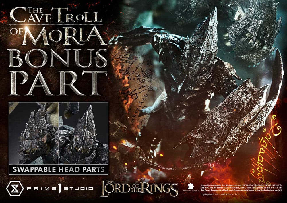 Le Seigneur des anneaux statuette Premium Masterline Series 1/6 Cave Troll of Moria Bonus Version 91 cm
