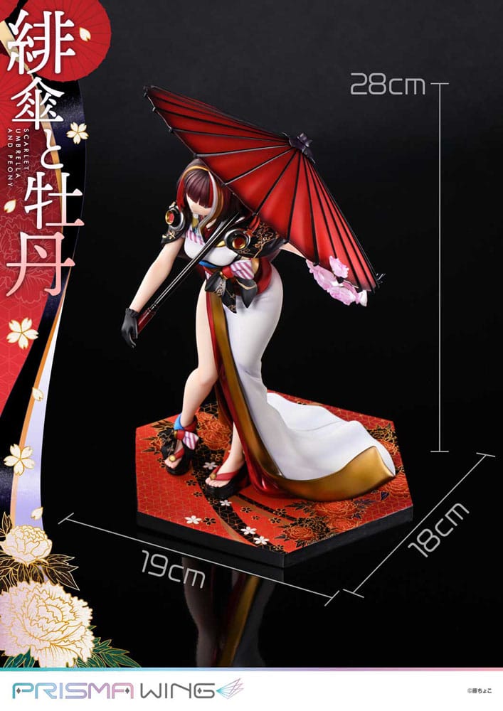 Original Illustration by Fuzichoco statuette PVC 1/7 Prisma Wing Scarlet Umbrella And Peony 28 cm