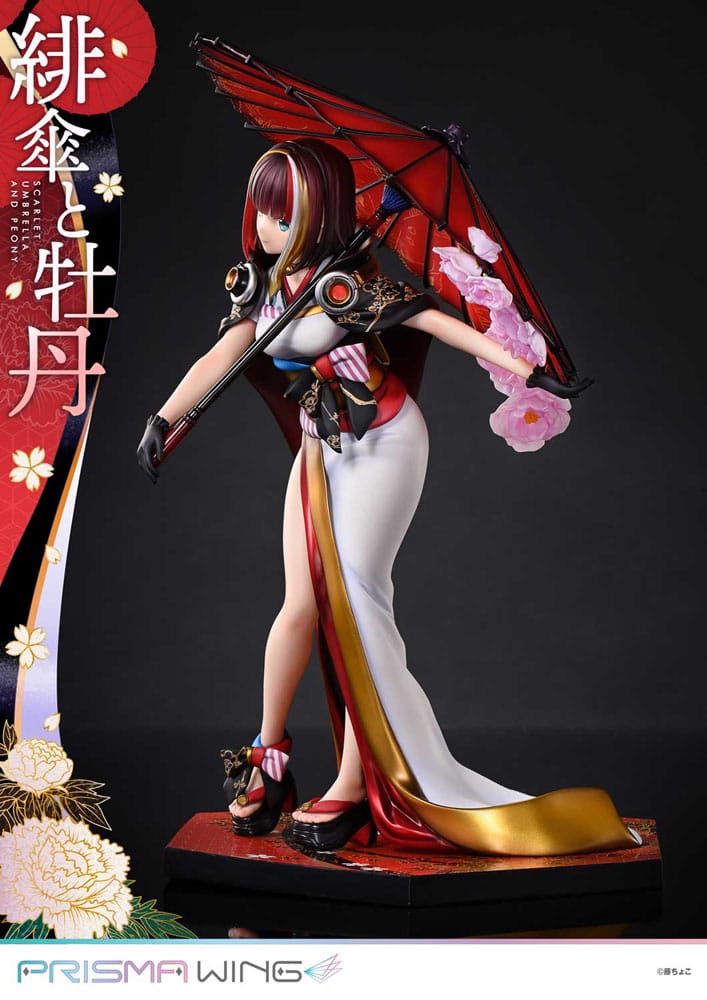 Original Illustration by Fuzichoco statuette PVC 1/7 Prisma Wing Scarlet Umbrella And Peony 28 cm