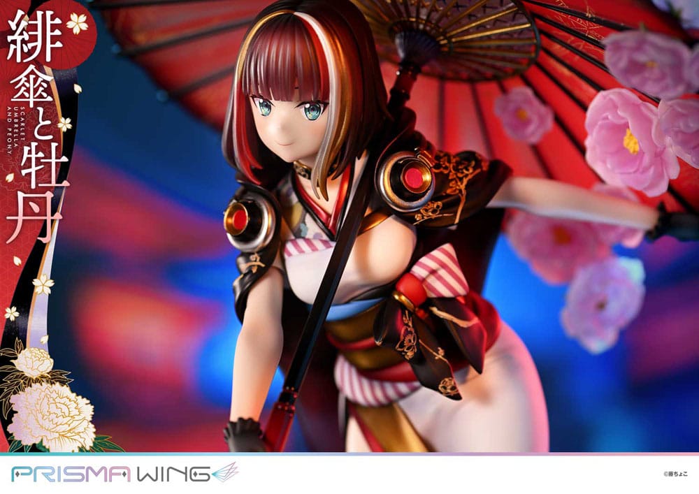 Original Illustration by Fuzichoco statuette PVC 1/7 Prisma Wing Scarlet Umbrella And Peony 28 cm