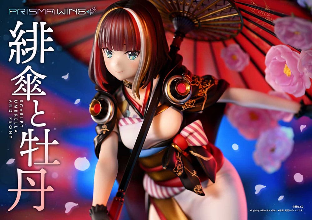 Original Illustration by Fuzichoco statuette PVC 1/7 Prisma Wing Scarlet Umbrella And Peony 28 cm