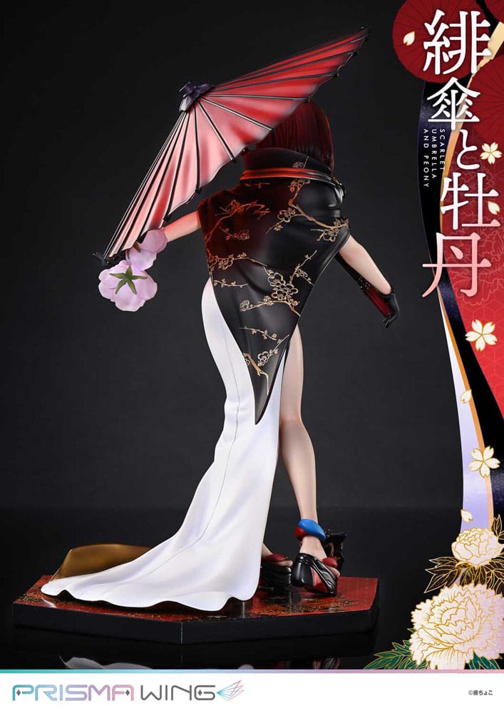 Original Illustration by Fuzichoco statuette PVC 1/7 Prisma Wing Scarlet Umbrella And Peony 28 cm