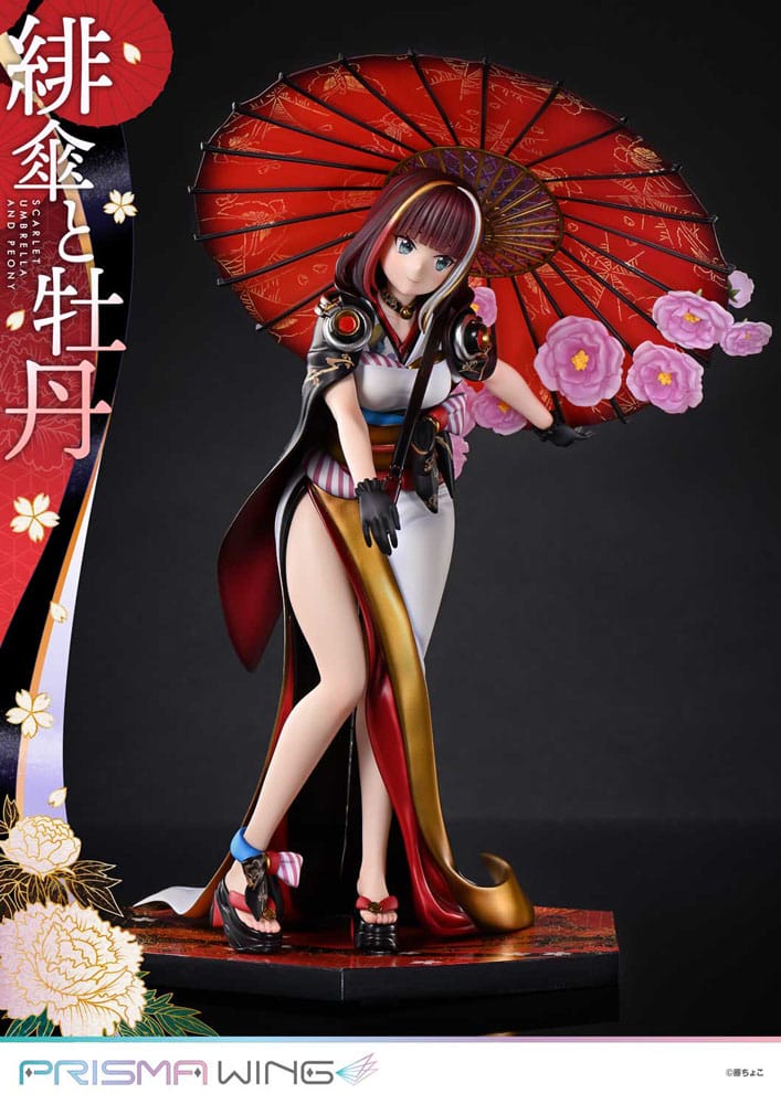 Original Illustration by Fuzichoco statuette PVC 1/7 Prisma Wing Scarlet Umbrella And Peony 28 cm