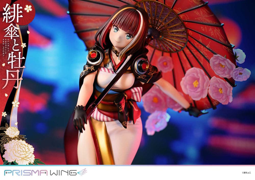 Original Illustration by Fuzichoco statuette PVC 1/7 Prisma Wing Scarlet Umbrella And Peony 28 cm