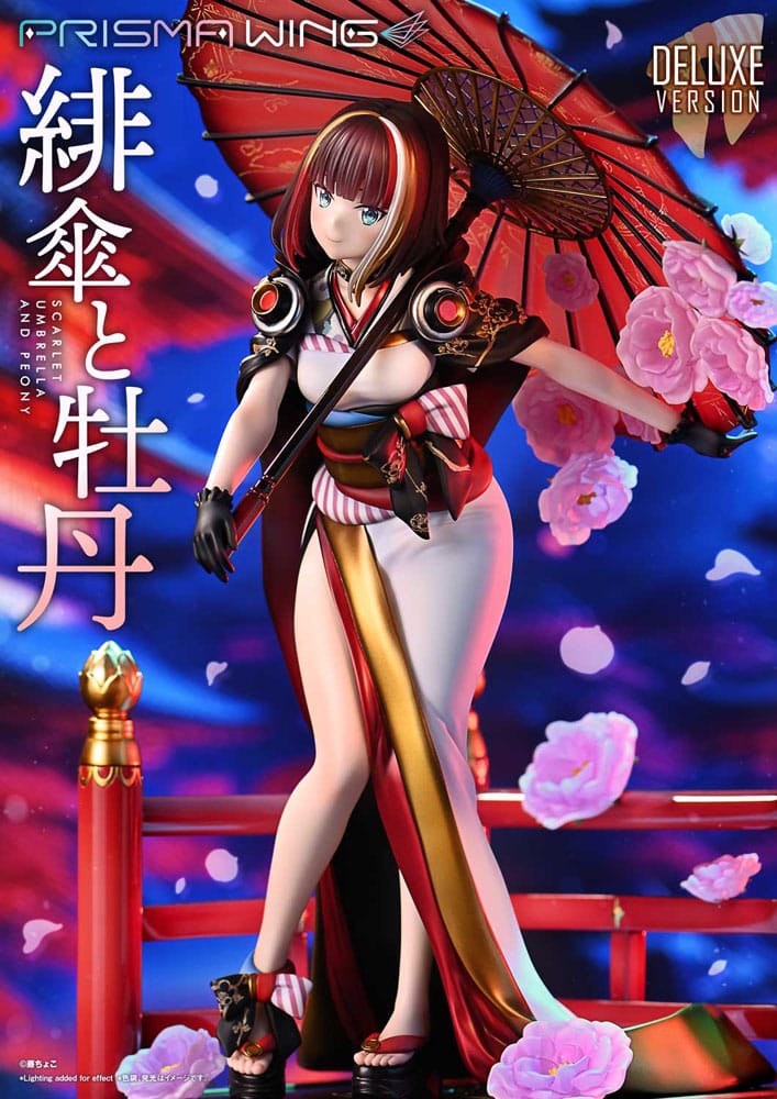 Original Illustration by Fuzichoco statuette PVC 1/7 Prisma Wing Scarlet Umbrella And Peony Deluxe Version 32 cm