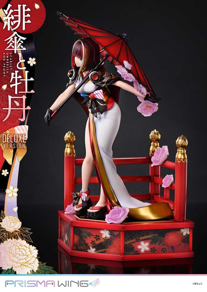Original Illustration by Fuzichoco statuette PVC 1/7 Prisma Wing Scarlet Umbrella And Peony Deluxe Version 32 cm