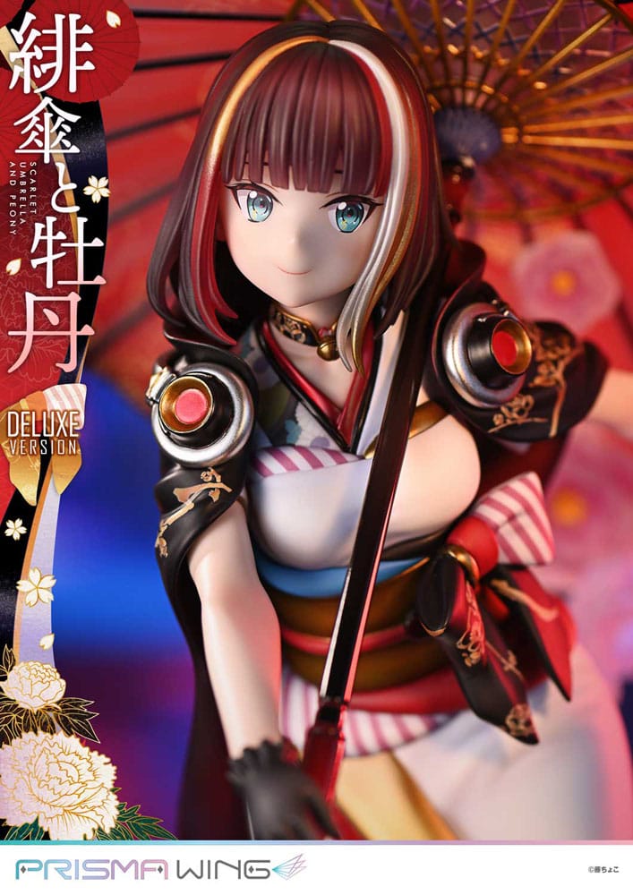 Original Illustration by Fuzichoco statuette PVC 1/7 Prisma Wing Scarlet Umbrella And Peony Deluxe Version 32 cm