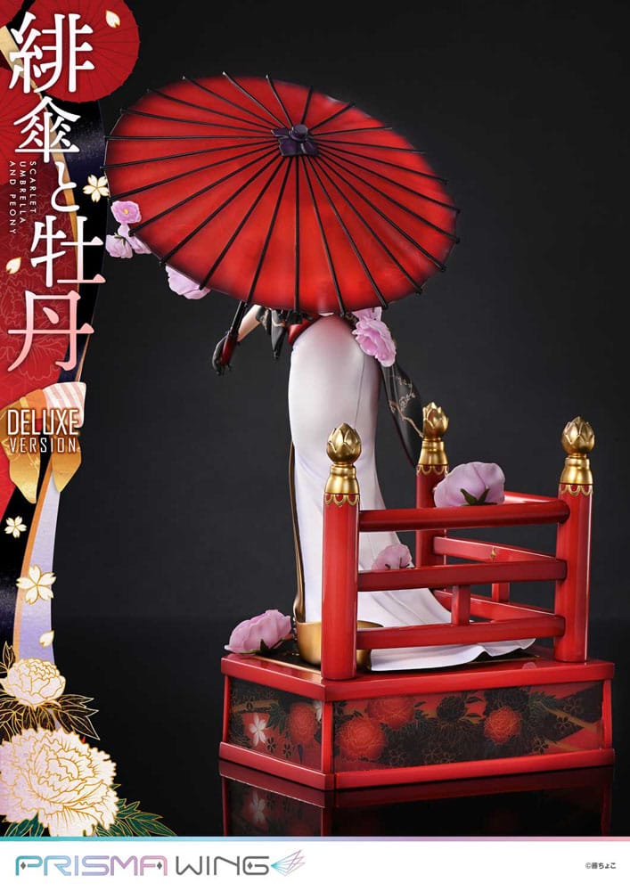 Original Illustration by Fuzichoco statuette PVC 1/7 Prisma Wing Scarlet Umbrella And Peony Deluxe Version 32 cm