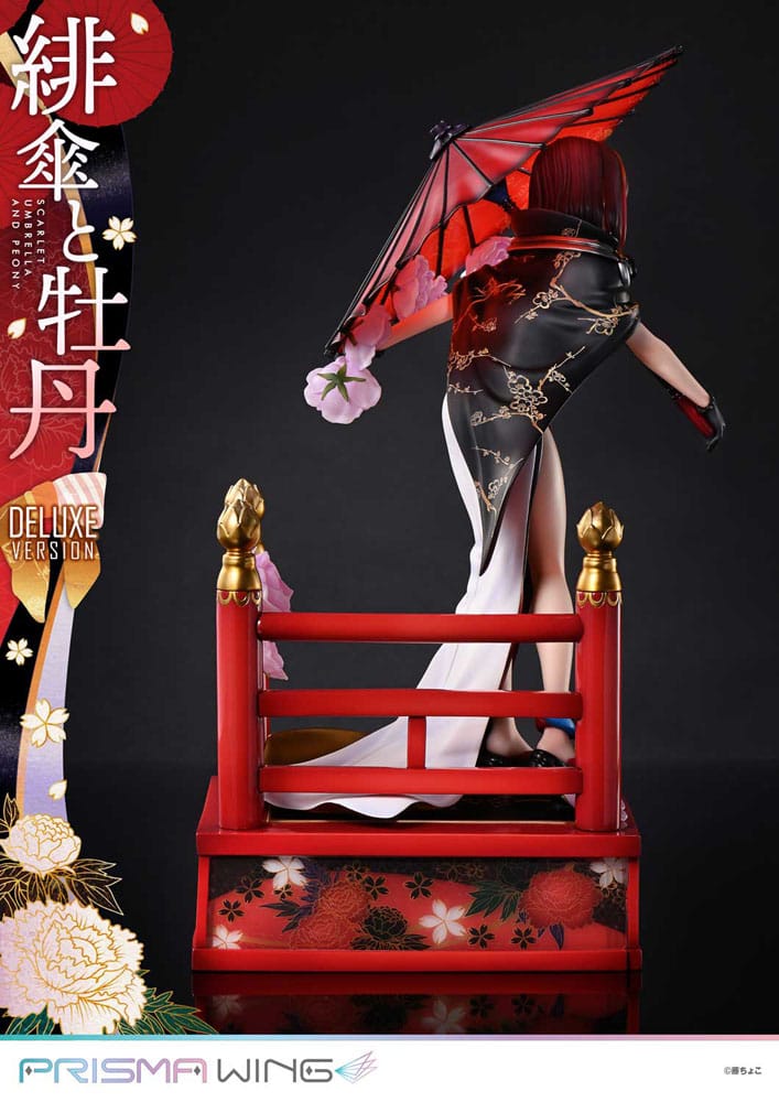 Original Illustration by Fuzichoco statuette PVC 1/7 Prisma Wing Scarlet Umbrella And Peony Deluxe Version 32 cm