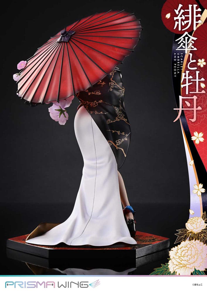 Original Illustration by Fuzichoco statuette PVC 1/7 Prisma Wing Scarlet Umbrella And Peony Deluxe Version 32 cm