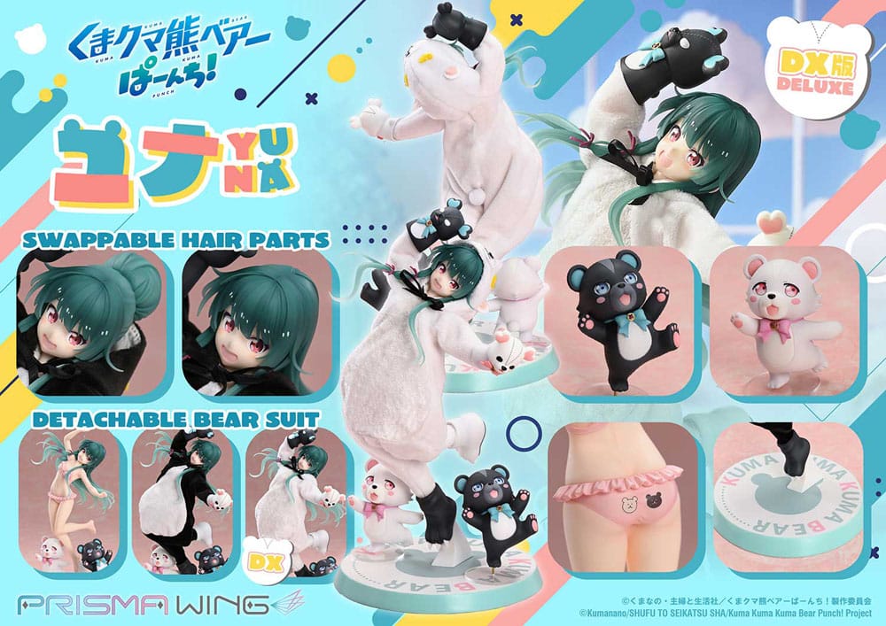Kuma Kuma Kuma Bear Punch! statuette PVC 1/7 Prisma Wing Yuna Deluxe Version 28 cm