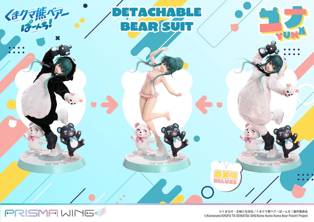 Kuma Kuma Kuma Bear Punch! statuette PVC 1/7 Prisma Wing Yuna Deluxe Version 28 cm