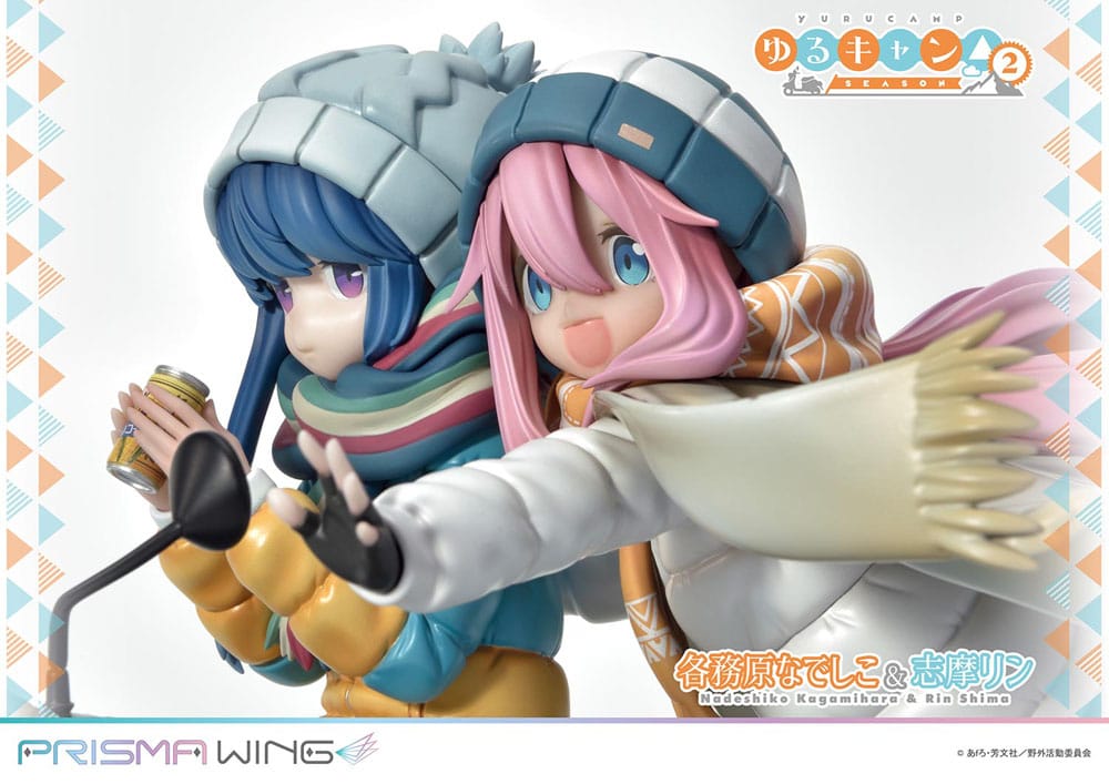 Laid-Back Camp statuette PVC 1/7 Prisma Wing Nadeshiko Kagamihara & Rin Shima 24 cm