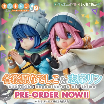 Laid-Back Camp statuette PVC 1/7 Prisma Wing Nadeshiko Kagamihara & Rin Shima 24 cm