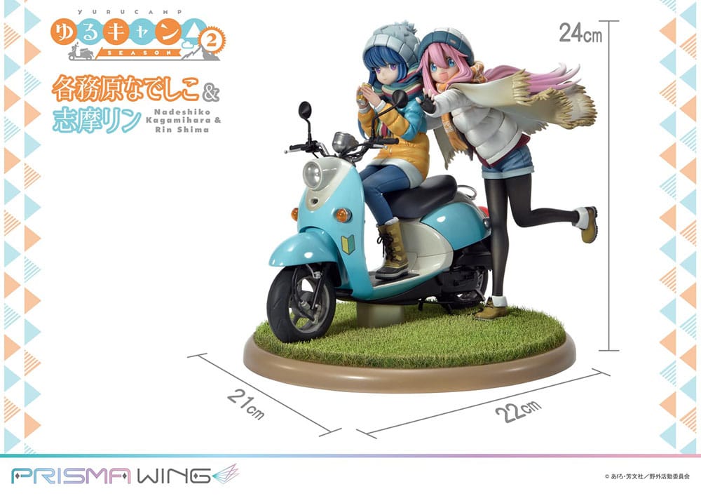 Laid-Back Camp statuette PVC 1/7 Prisma Wing Nadeshiko Kagamihara & Rin Shima 24 cm