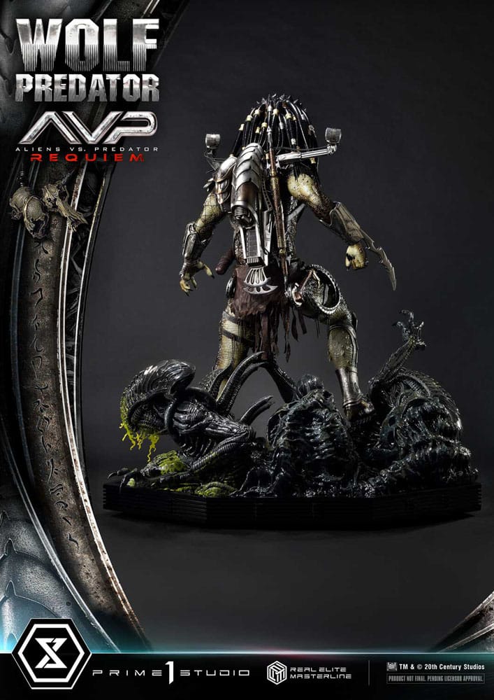 Alien vs. Predator statuette Real Elite Masterline Series 1/3 Requiem Wolf Predator 95 cm