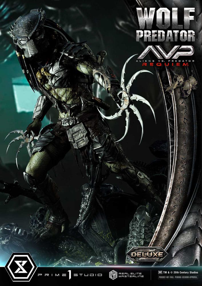 Alien vs. Predator statuette Real Elite Masterline Series 1/3 Requiem Wolf Predator Deluxe Bonus Ver. 95 cm