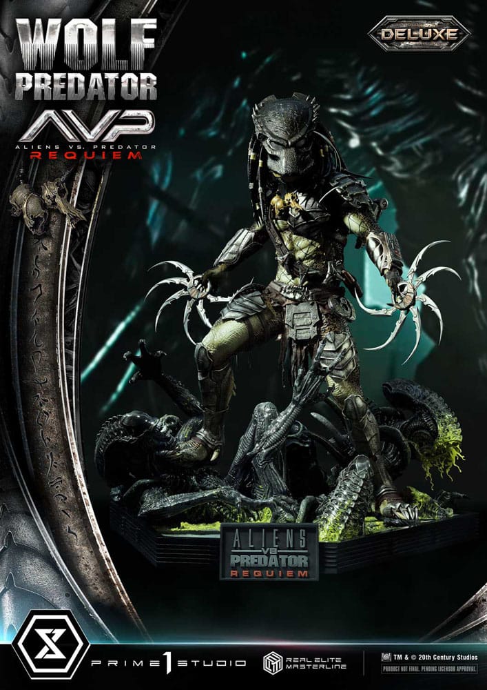 Alien vs. Predator statuette Real Elite Masterline Series 1/3 Requiem Wolf Predator Deluxe Bonus Ver. 95 cm