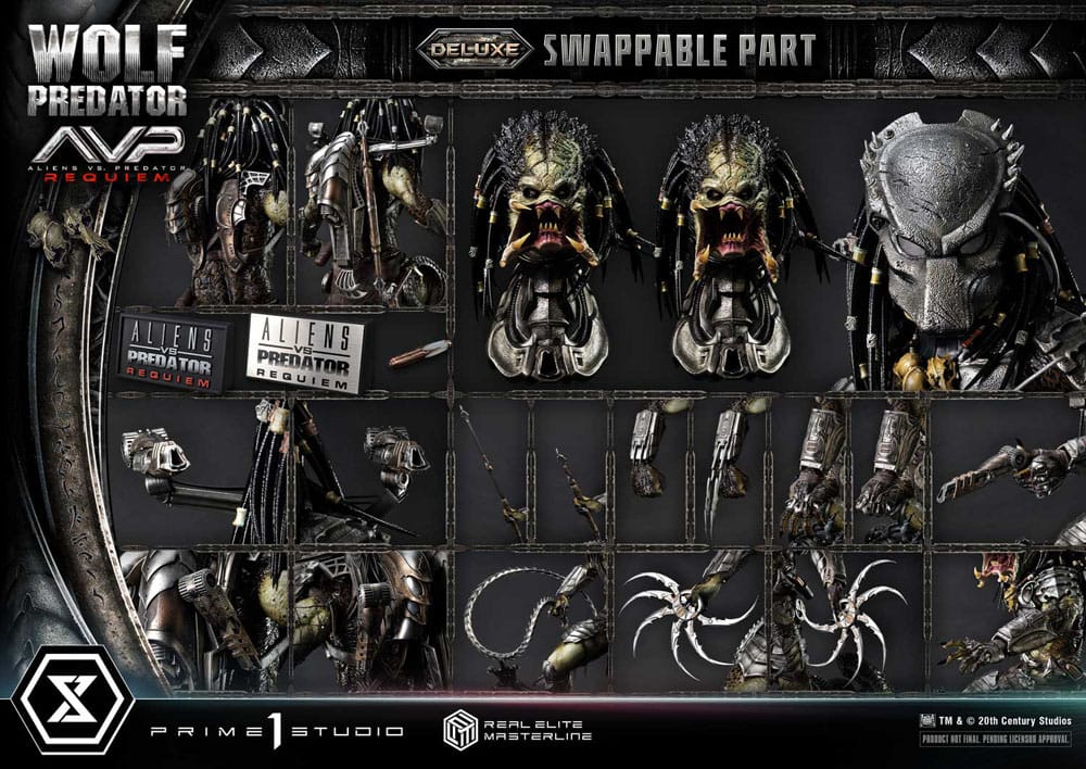 Alien vs. Predator statuette Real Elite Masterline Series 1/3 Requiem Wolf Predator Deluxe Bonus Ver. 95 cm