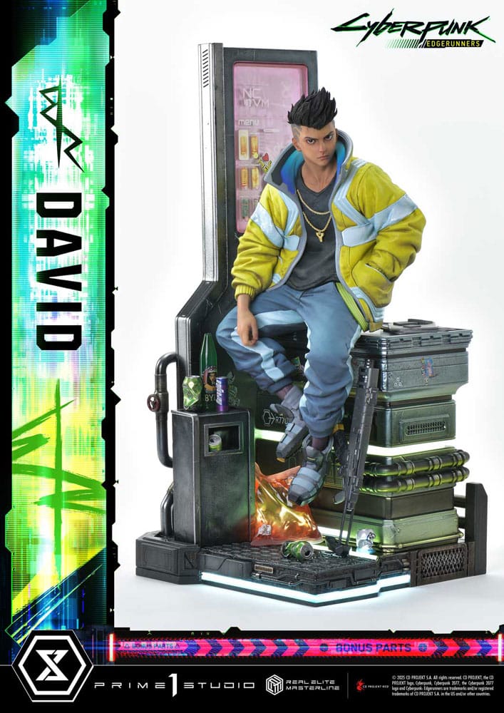 Cyberpunk: Edgerunners statuette Real Elite Masterline Series 1/4 David Deluxe Bonus Version 58 cm