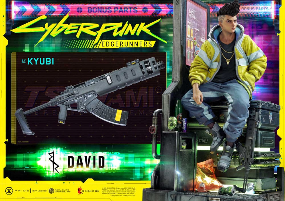 Cyberpunk: Edgerunners statuette Real Elite Masterline Series 1/4 David Deluxe Bonus Version 58 cm