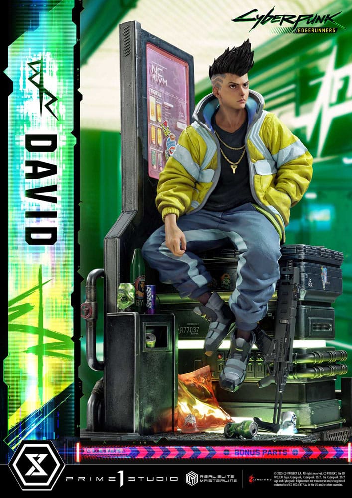 Cyberpunk: Edgerunners statuette Real Elite Masterline Series 1/4 David Deluxe Bonus Version 58 cm