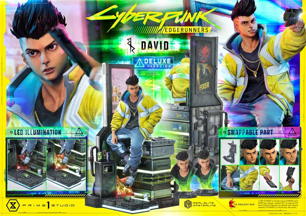 Cyberpunk: Edgerunners statuette Real Elite Masterline Series 1/4 David Deluxe Bonus Version 58 cm