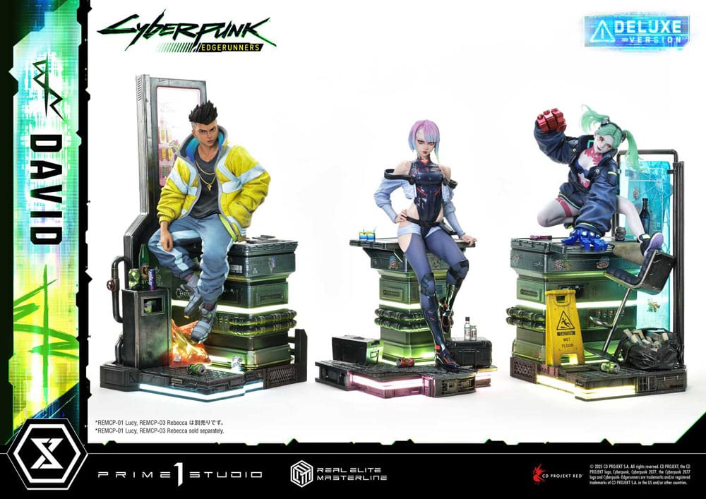 Cyberpunk: Edgerunners statuette Real Elite Masterline Series 1/4 David Deluxe Bonus Version 58 cm