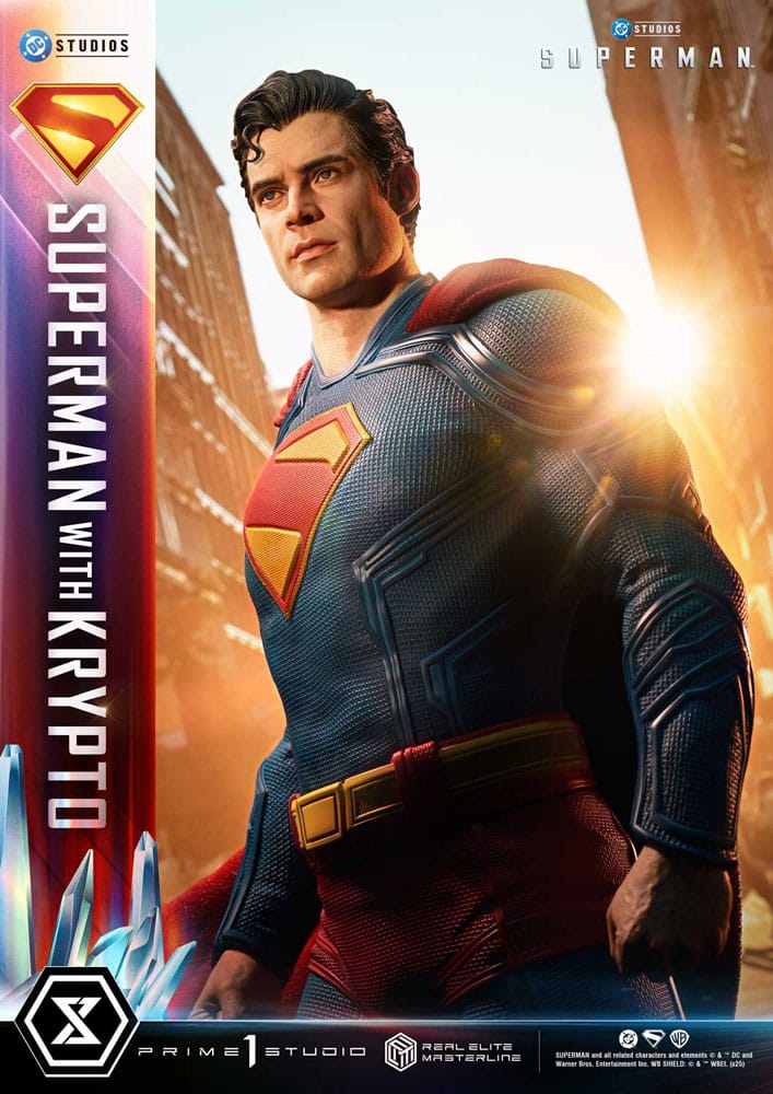 Superman (2025) statuette Real Elite Masterline Series 1/3 Superman with Krypto 95 cm