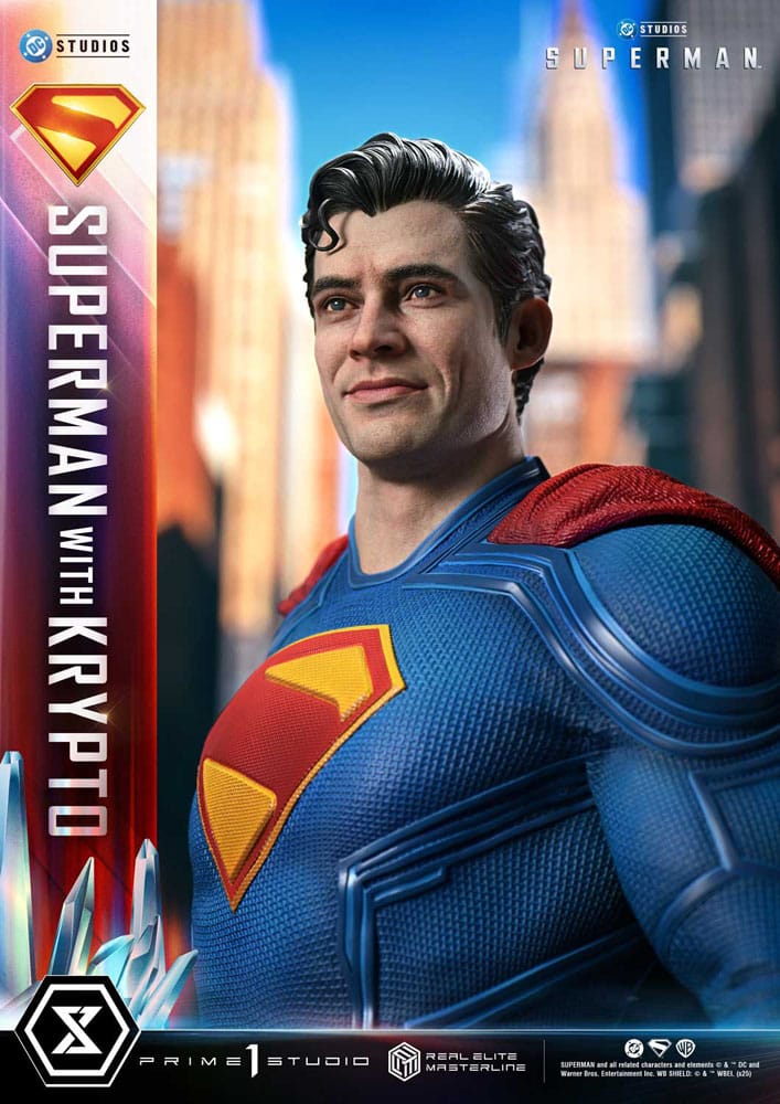 Superman (2025) statuette Real Elite Masterline Series 1/3 Superman with Krypto 95 cm