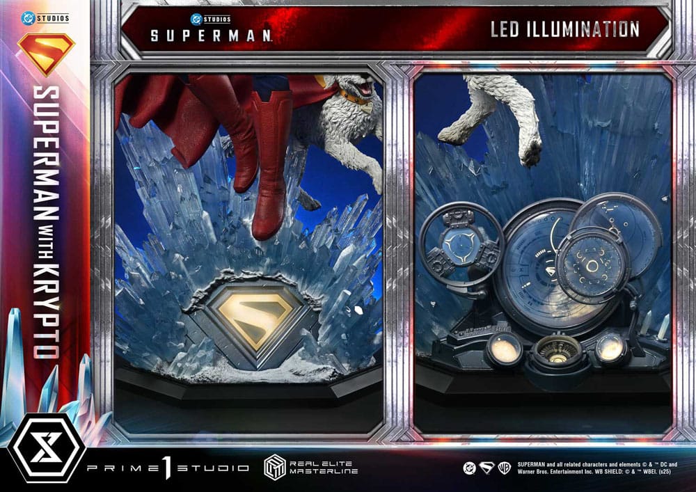 Superman (2025) statuette Real Elite Masterline Series 1/3 Superman with Krypto 95 cm