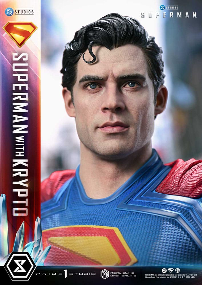 Superman (2025) statuette Real Elite Masterline Series 1/3 Superman with Krypto 95 cm