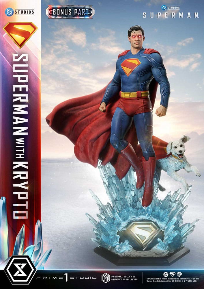 Superman (2025) statuette Real Elite Masterline Series 1/3 Superman with Krypto Bonus Version 95 cm