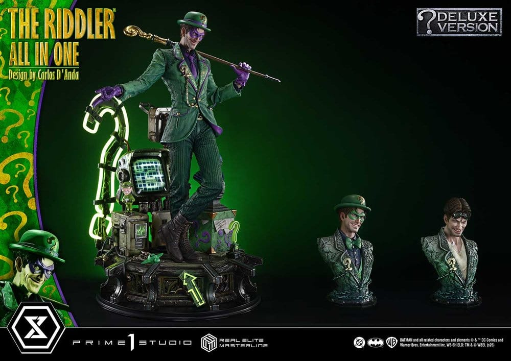 DC Comics Real Elite Masterline Series Statue 1/3 The Riddler All In One (Design by Carlos D'Anda) Deluxe Version 74 cm
