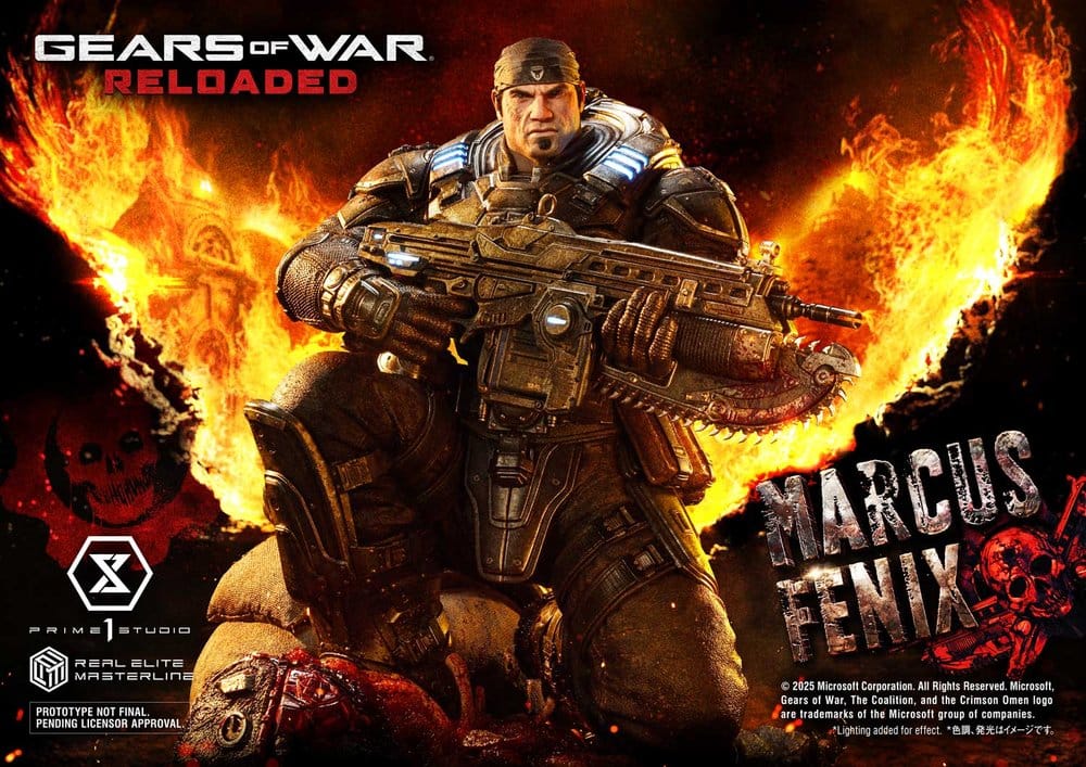 Gears of War: Reloaded statuette Real Elite Masterline Series 1/3 Marcus Fenix Ultimate Version 97 cm