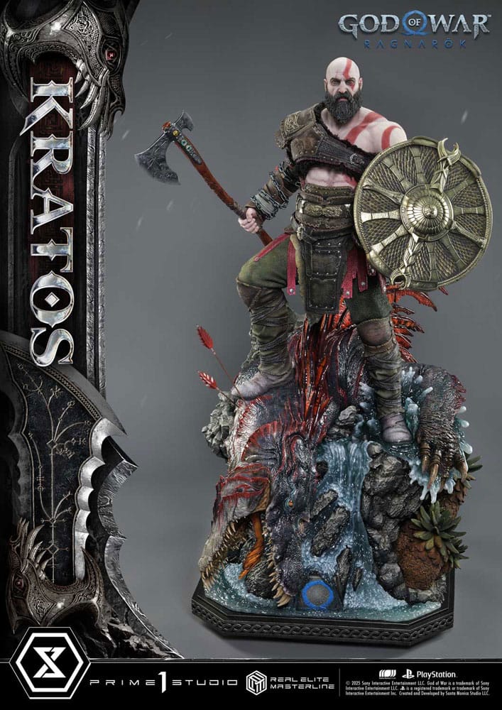 God of War: Ragnarok statuette Real Elite Masterline Series 1/3 Kratos Ultimate Version 95 cm