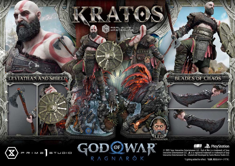 God of War: Ragnarok statuette Real Elite Masterline Series 1/3 Kratos Ultimate Version 95 cm