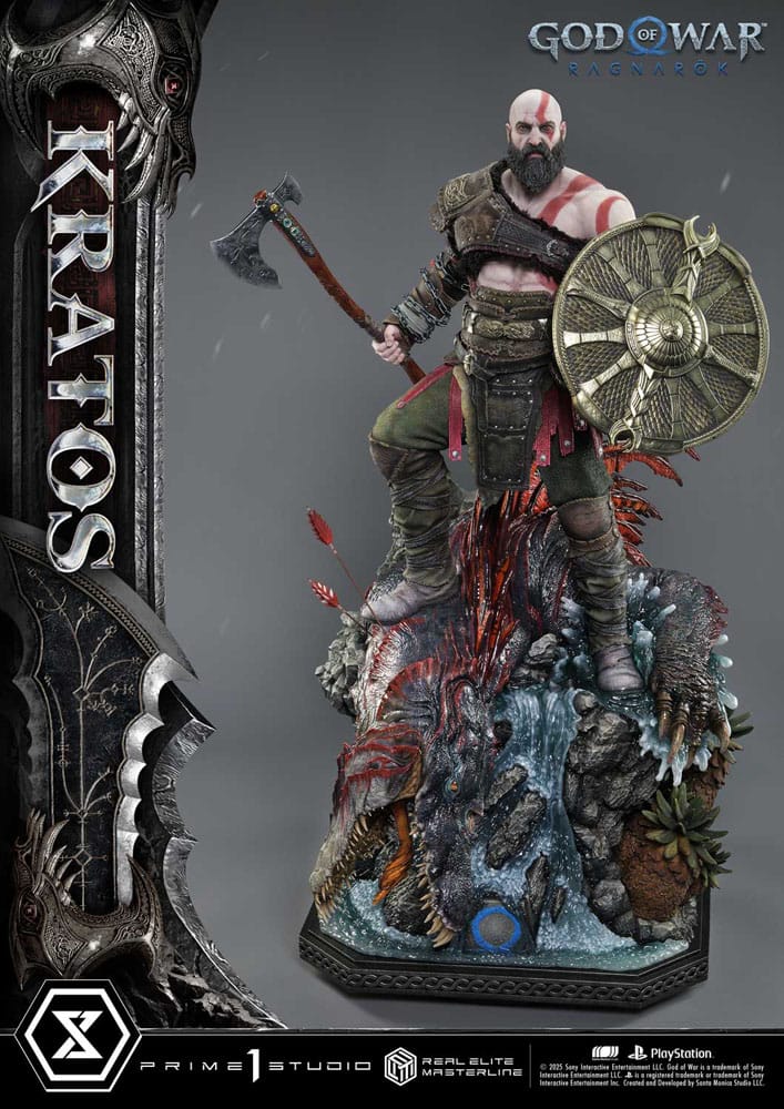 God of War: Ragnarok statuette Real Elite Masterline Series 1/3 Kratos Ultimate Version 95 cm