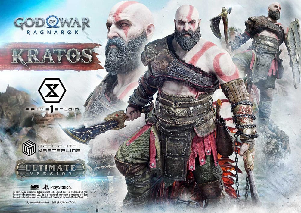 God of War: Ragnarok statuette Real Elite Masterline Series 1/3 Kratos Ultimate Bonus Version 95 cm