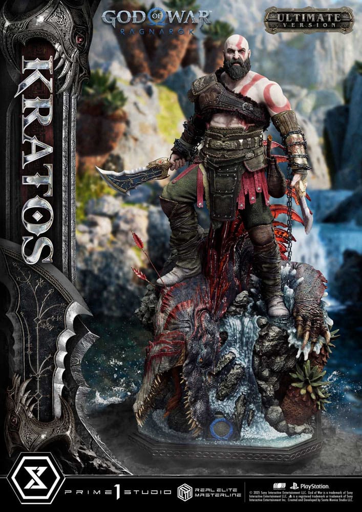 God of War: Ragnarok statuette Real Elite Masterline Series 1/3 Kratos Ultimate Bonus Version 95 cm
