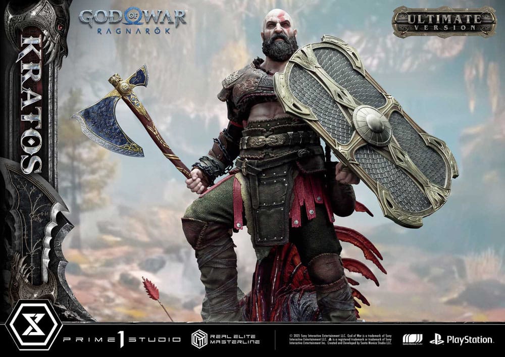 God of War: Ragnarok statuette Real Elite Masterline Series 1/3 Kratos Ultimate Bonus Version 95 cm