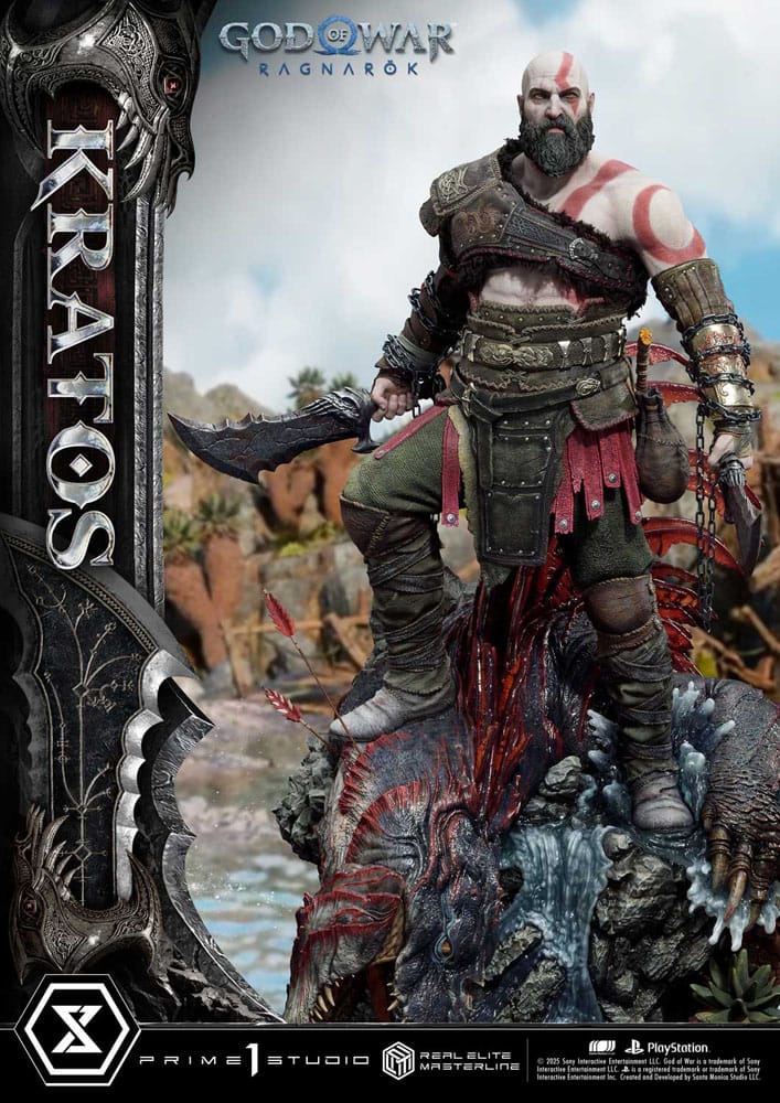 God of War: Ragnarok statuette Real Elite Masterline Series 1/3 Kratos Ultimate Bonus Version 95 cm